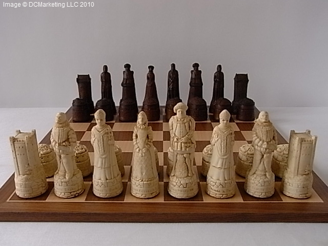 English & Scottish Crushed Stone Chess Pieces