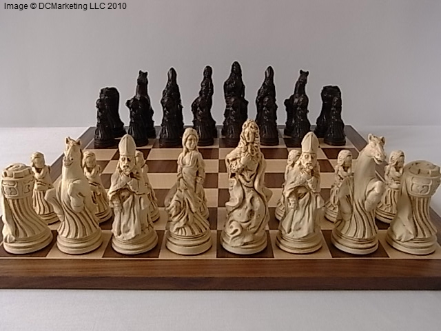 Louis XIV Crushed Stone Chess Pieces